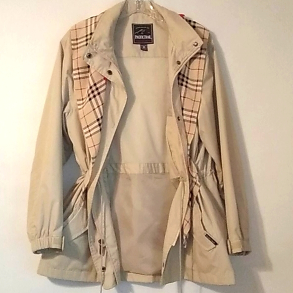 PACIFIC TRAIL Jacket Parka Y2k Tan Detach Snap Hood Tan Vintage Looks New - Picture 6 of 7